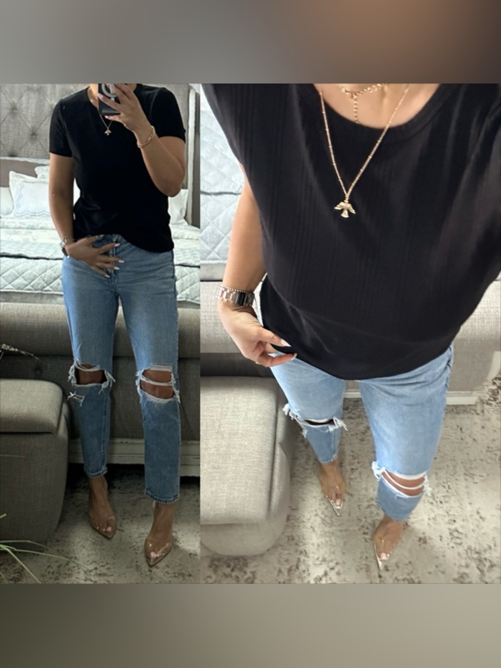 New✨Black Ribbed top